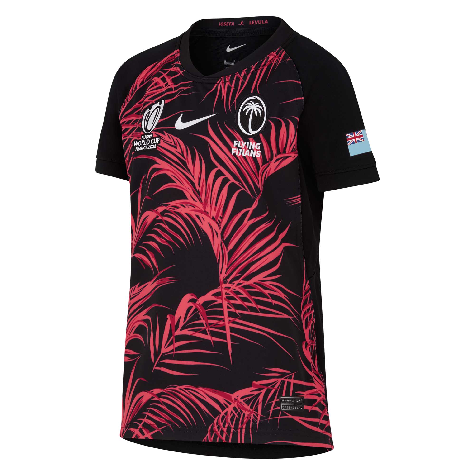 Nike Kids' Rugby World Cup 2023 Fiji Away Stadium Jersey Black