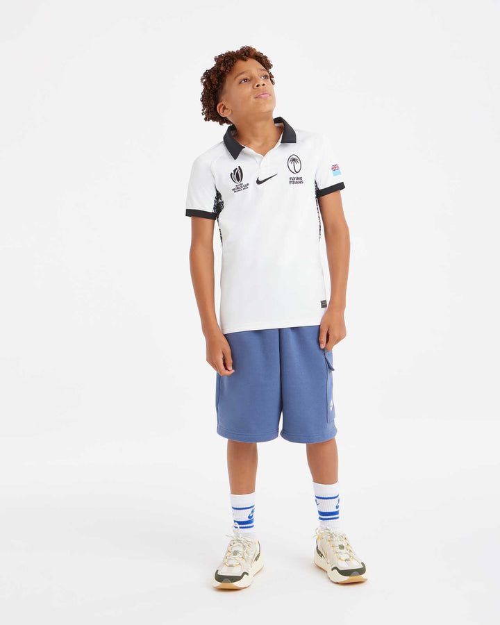 Nike Kids' Rugby World Cup 2023 Fiji Home Stadium Jersey - White